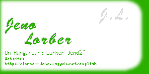 jeno lorber business card